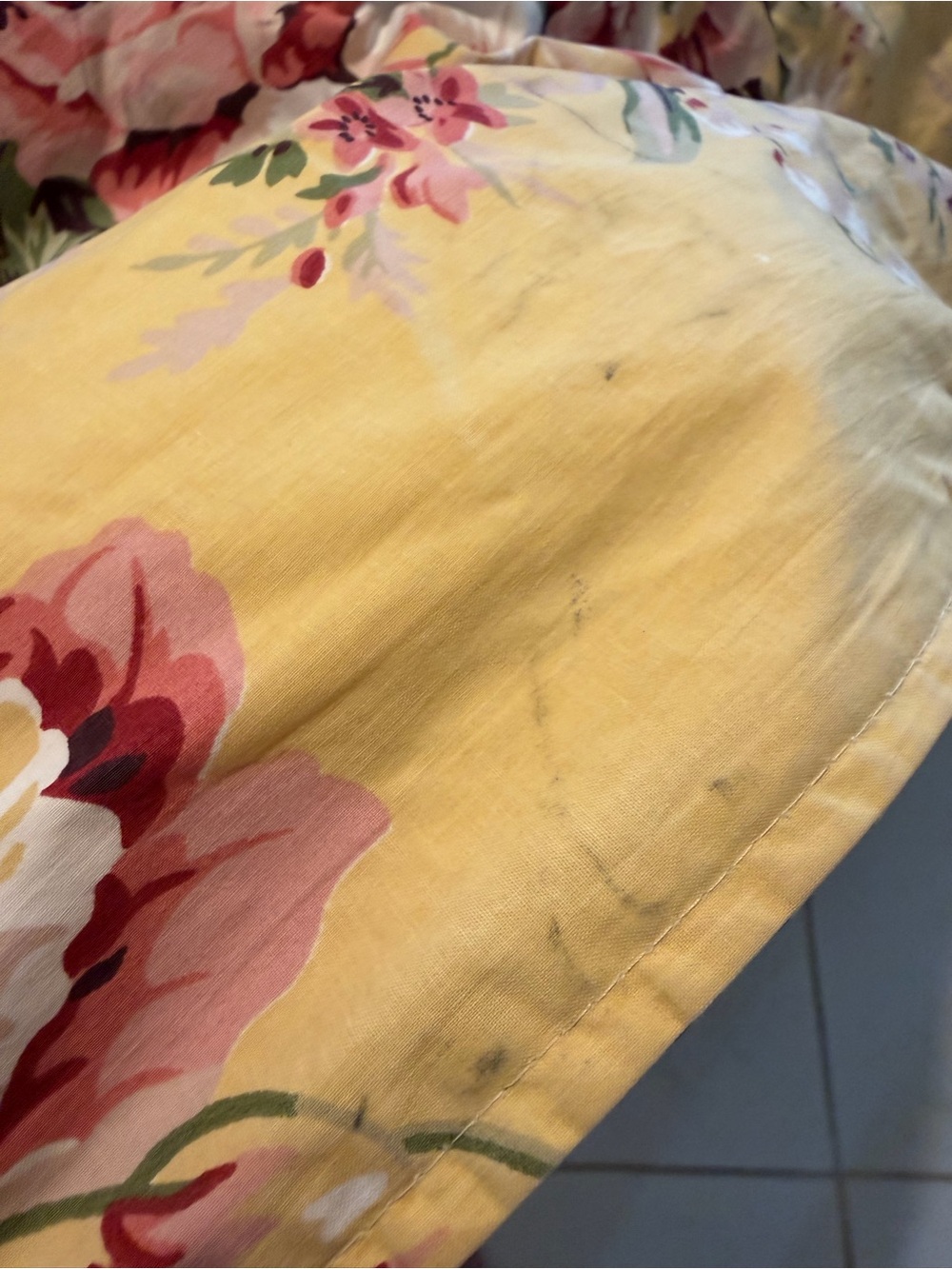 Ralph Lauren Sophie Brooke Yellow Floral Cabbage Rose Reversible Comforter - Picture 8 of 16